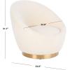 SAFAVIEH Couture Pippa Faux Lamb Wool Swivel Chair(Ivory/Gold)