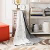 SAFAVIEH Ella Knit Throw Blanket, Light Grey/Ivory