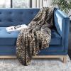 SAFAVIEH Faux Black Leopard Throw Blanket, 50″x60″(Leopard)