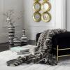 SAFAVIEH Faux Pheasant Throw Blanket, Black/Grey(Black/Grey)