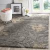 SAFAVIEH Florida Shag Collection Area Rug – 5’3″ x 7’6″, Smoke & Beige, Floral Design, Non-Shedding & Easy Care, 1.2-inch Thick Ideal for High Traffic Areas in Living Room, Bedroom (SG464-7913)(Grey/Beige)