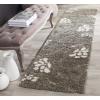 SAFAVIEH Florida Shag Collection Area Rug – 5’3″ x 7’6″, Smoke & Beige, Floral Design, Non-Shedding & Easy Care, 1.2-inch Thick Ideal for High Traffic Areas in Living Room, Bedroom (SG464-7913)(Smoke/Beige)