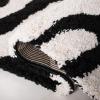 SAFAVIEH Florida Shag Collection Area Rug – 8’6″ x 12′, Ivory & Black, Zebra Print Design, Non-Shedding & Easy Care, 1.2-inch Thick Ideal for High Traffic Areas in Living Room, Bedroom (SG452-1290)(Ivory/Black)