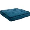 SAFAVIEH Gardenia Glam 18-inch Dark Turquoise Velvet Square Floor Pillow, Hunter Green(Dark Turquoise)