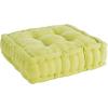 SAFAVIEH Gardenia Glam 18-inch Dark Turquoise Velvet Square Floor Pillow, Hunter Green(Light Green)