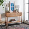SAFAVIEH Home Collection Chartrelle Blue/Pink 14 x 29-inch Boho Chic Wood Framed Textile Wall Art for Bedroom, Living Room, Foyer, Dining Area, Entryway