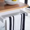SAFAVIEH Home Collection Cohyn Natural/White 1-Drawer 2-Shelf Storage Dining Room Trolley Kitchen Cart with Wheels KCH1401B(Natural/White)