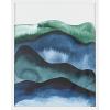 SAFAVIEH Home Collection Echo Denim Blue/Green 16 x 20-inch Modern Abstract Framed Wall Art for Bedroom, Living Room, Foyer, Dining Area, Entryway
