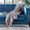 SAFAVIEH “Home Collection Faux Luxe Peacock Throw, Grey(Gray)
