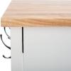 SAFAVIEH Home Collection Kiko White/Natural 2-Drawer 2-Shelf Trolley Kitchen Cart with Wheels