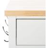 SAFAVIEH Home Collection Locklyn White/Natural 2-Drawer Storage Trolley Kitchen Cart with Wheels(White/Natural)