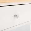 SAFAVIEH Home Collection Locklyn White/Natural 2-Drawer Storage Trolley Kitchen Cart with Wheels(White/Natural)