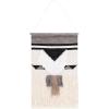 SAFAVIEH Home Collection Sedona 145 Ivory/Black Boho Tribal Woven Wool & Bamboo Tassel Fringe Tapestry Hanging Wall Art