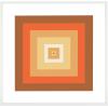 SAFAVIEH Home Collection That 70’s Glow Golden Brown/Orange 24-inch Square Modern Geometric Framed Wall Art for Bedroom, Living Room, Foyer, Dining Area, Entryway