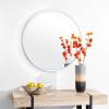 SAFAVIEH Home Eason Silver Round 30-inch Decorative Accent Mirror(Silver)