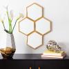 SAFAVIEH Home Galen Gold Foil Honeycomb 25-inch High Decorative Accent Mirror