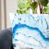SAFAVIEH Home Jakki White and Blue Glam 18-inch Decorative Pillow Pillow