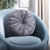 SAFAVIEH Home Leila Mustard Round Button Tufted Decorative Pillow Pillow, 19″x19″(Grey)