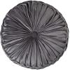 SAFAVIEH Home Leila Mustard Round Button Tufted Decorative Pillow Pillow, 19″x19″(Grey)