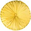SAFAVIEH Home Leila Mustard Round Button Tufted Decorative Pillow Pillow, 19″x19″(Mustard)
