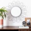 SAFAVIEH Home Lorence Silver Flower 23-inch Decorative Accent Mirror