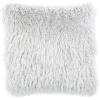SAFAVIEH Home Modish Silver Metallic 20-inch Decorative Shag (Set of 2) Pillow