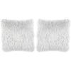 SAFAVIEH Home Modish Silver Metallic 20-inch Decorative Shag (Set of 2) Pillow
