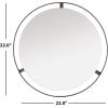 SAFAVIEH Home Radlin Matte Black Round 22-inch Decorative Accent Mirror