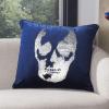SAFAVIEH Home Rayen Dark Blue and Silver Skull 20-inch Decorative Pillow Pillow