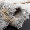 SAFAVIEH Horizon Shag Collection Area Rug – 6′ x 9′, Grey & Blue, Modern Abstract Design, Non-Shedding & Easy Care, 2-inch Thick Ideal for High Traffic Areas in Living Room, Bedroom (HZN890G)(Grey/Gold)