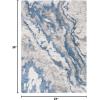 SAFAVIEH Horizon Shag Collection Area Rug – 6′ x 9′, Grey & Blue, Modern Abstract Design, Non-Shedding & Easy Care, 2-inch Thick Ideal for High Traffic Areas in Living Room, Bedroom (HZN890G)(Grey/Blue)