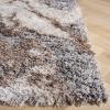 SAFAVIEH Horizon Shag Collection Area Rug – 6′ x 9′, Grey & Blue, Modern Abstract Design, Non-Shedding & Easy Care, 2-inch Thick Ideal for High Traffic Areas in Living Room, Bedroom (HZN890G)(Taupe/Blue)