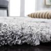 SAFAVIEH Horizon Shag Collection Area Rug – 6′ x 9′, Grey & Blue, Modern Abstract Design, Non-Shedding & Easy Care, 2-inch Thick Ideal for High Traffic Areas in Living Room, Bedroom (HZN890G)(Grey/Ivory)