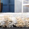 SAFAVIEH Horizon Shag Collection Area Rug – 6′ x 9′, Grey & Blue, Modern Abstract Design, Non-Shedding & Easy Care, 2-inch Thick Ideal for High Traffic Areas in Living Room, Bedroom (HZN890G)(Grey/Gold)