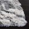 SAFAVIEH Horizon Shag Collection Area Rug – 6′ x 9′, Grey & Blue, Modern Abstract Design, Non-Shedding & Easy Care, 2-inch Thick Ideal for High Traffic Areas in Living Room, Bedroom (HZN890G)(Grey/Ivory)