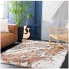 SAFAVIEH Horizon Shag Collection Area Rug – 6′ x 9′, Grey & Blue, Modern Abstract Design, Non-Shedding & Easy Care, 2-inch Thick Ideal for High Traffic Areas in Living Room, Bedroom (HZN890G)(Grey/Rust)