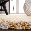 SAFAVIEH Hudson Shag Collection Area Rug – 6′ x 9′, Ivory & Beige, Modern Design, Non-Shedding & Easy Care, 2-inch Thick Ideal for High Traffic Areas in Living Room, Bedroom (SGH206B)(Ivory/Gold)