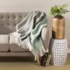 SAFAVIEH Kartia Throw Blanket, 50″x61″, Grey/Aqua