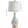 SAFAVIEH Lighting Collection – Avi Scroll Set of 2 Blue & White Chinoiserie Table Lamps, 28-Inch Ceramic Lamps for Bedroom, Living Room, Home Office (TBL4148A-SET2)
