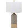 SAFAVIEH Lighting Collection – Set of 2 Modern Contemporary Farmhouse Grey Concrete & Gold 24-Inch Table Lamps for Bedroom, Living Room, Home Office, LED Bulbs Included (LIT4451A-SET2)