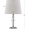 SAFAVIEH Lighting Collection Crescendo Modern Glam Tiered Crystal/ Off-White Shade Bedroom Living Room Home Office Desk Nightstand Table Lamp Set of 2 (LED Bulbs Included)(Clear/White – Set of 2)