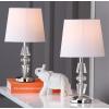 SAFAVIEH Lighting Collection Crescendo Modern Glam Tiered Crystal/ Off-White Shade Bedroom Living Room Home Office Desk Nightstand Table Lamp Set of 2 (LED Bulbs Included)(Clear/White – Set of 2)