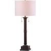 SAFAVIEH Lighting Collection Estilo Column Farmhouse Pull Chain Dark Grey 36-inch Bedroom Living Room Home Office Desk Nightstand Table Lamp Set of 2 (LED Bulbs Included)