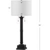SAFAVIEH Lighting Collection Estilo Column Farmhouse Pull Chain Dark Grey 36-inch Bedroom Living Room Home Office Desk Nightstand Table Lamp Set of 2 (LED Bulbs Included)