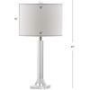 SAFAVIEH Lighting Collection Tyrone Modern Crystal Column 27-inch Bedroom Living Room Home Office Desk Nightstand Table Lamp Set of 2 (LED Bulbs Included)
