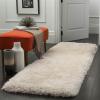 SAFAVIEH Luxe Shag Collection Area Rug – 5′ x 8′, Ivory, Handmade Glam, 3.2-inch Thick Ideal for High Traffic Areas in Living Room, Bedroom (SGX160A)(Bone)