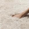 SAFAVIEH Luxe Shag Collection Area Rug – 5′ x 8′, Ivory, Handmade Glam, 3.2-inch Thick Ideal for High Traffic Areas in Living Room, Bedroom (SGX160A)(Bone)