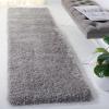 SAFAVIEH Luxe Shag Collection Area Rug – 5′ x 8′, Ivory, Handmade Glam, 3.2-inch Thick Ideal for High Traffic Areas in Living Room, Bedroom (SGX160A)(Grey)