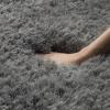 SAFAVIEH Luxe Shag Collection Area Rug – 5′ x 8′, Ivory, Handmade Glam, 3.2-inch Thick Ideal for High Traffic Areas in Living Room, Bedroom (SGX160A)(Grey)