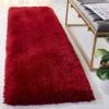 SAFAVIEH Luxe Shag Collection Area Rug – 5′ x 8′, Ivory, Handmade Glam, 3.2-inch Thick Ideal for High Traffic Areas in Living Room, Bedroom (SGX160A)(Red)